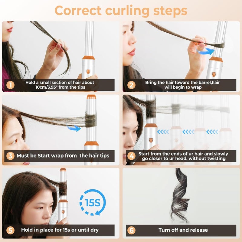 OKWRAP Hair Dryer Brush,6 in 1 Professional Hot Air Styler,Powerful Air Curling Wrap Styler,Negative Ionic Hair Dryer Fast Drying, Multi Hair Stylerfor Curling Volumizing Straightening Styling - Image 2